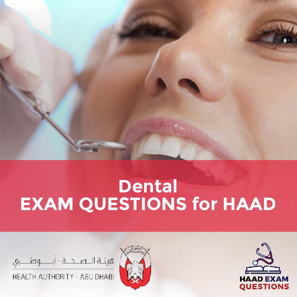Dental Exam Questions for HAAD