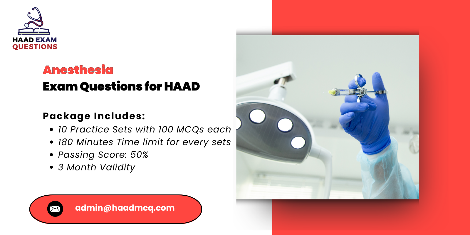Anesthesia Exam Questions for HAAD