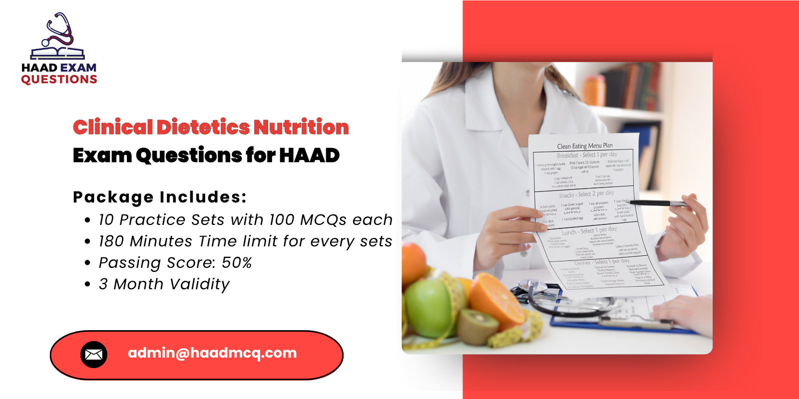 clinical dietetics nutrition Exam Questions for HAAD