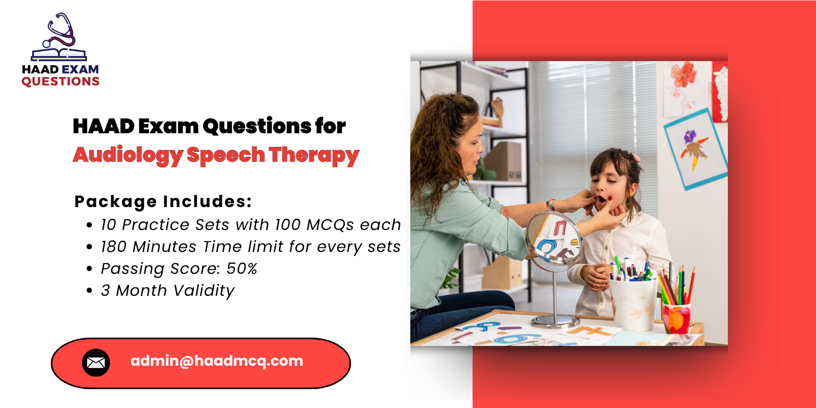 HAAD Exam Questions for audiology speech therapy