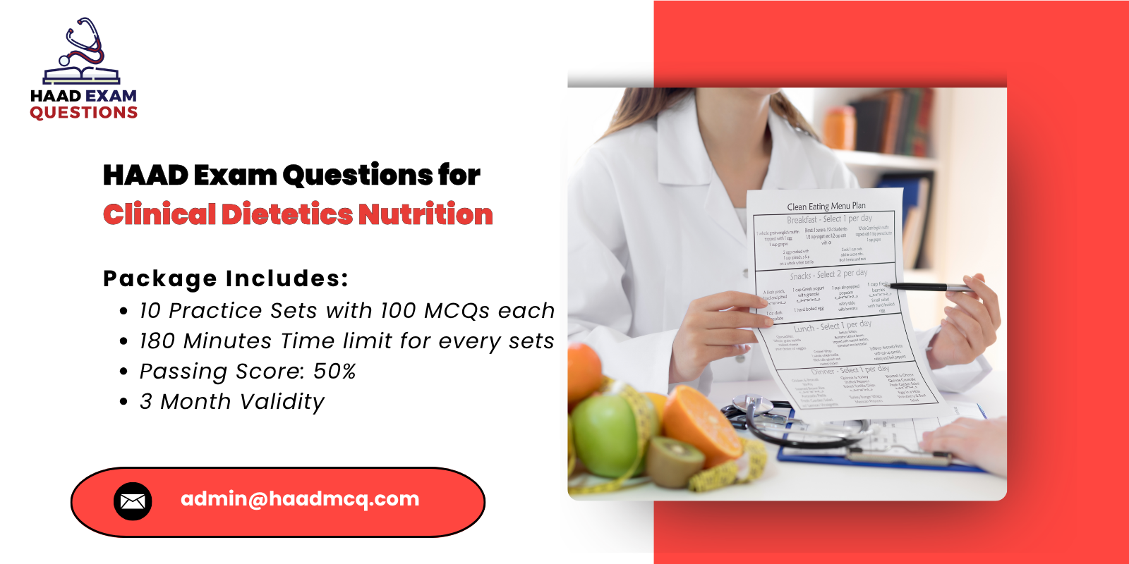 HAAD Exam Questions for clinical dietetics nutrition