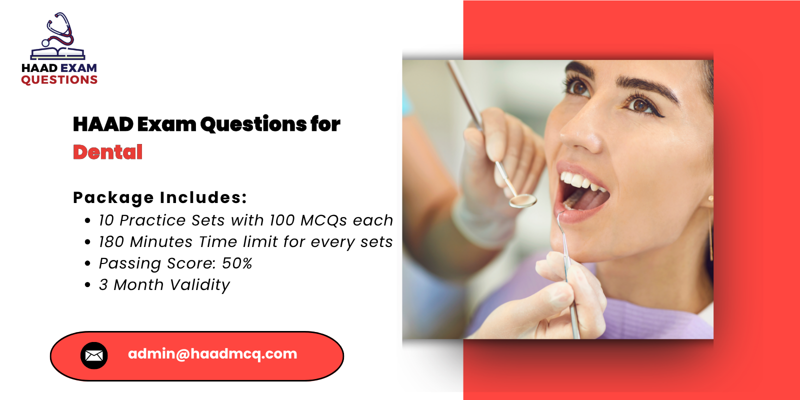 HAAD Exam Questions for dental