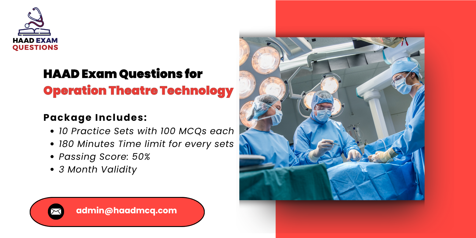 HAAD Exam Questions for operation theatre technology