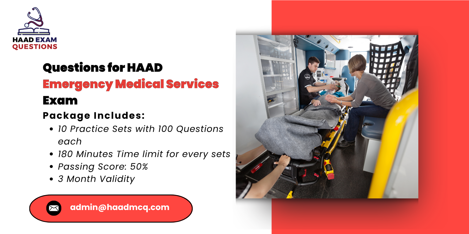 Questions for HAAD emergency medical services