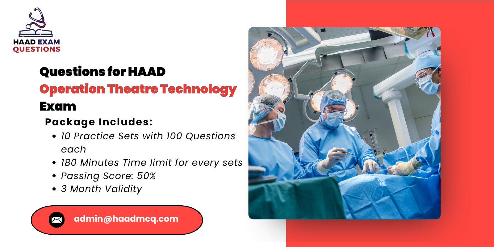 Questions for HAAD Operation Theatre Technology Exam
