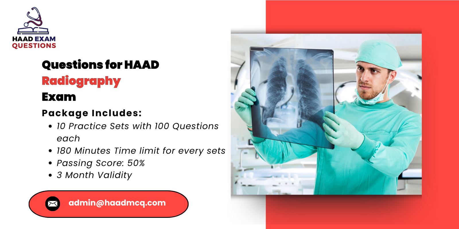Questions for HAAD Radiography Exam