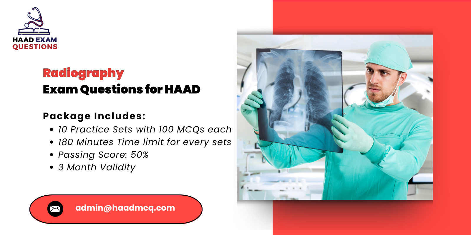 Radiography Exam Questions for HAAD