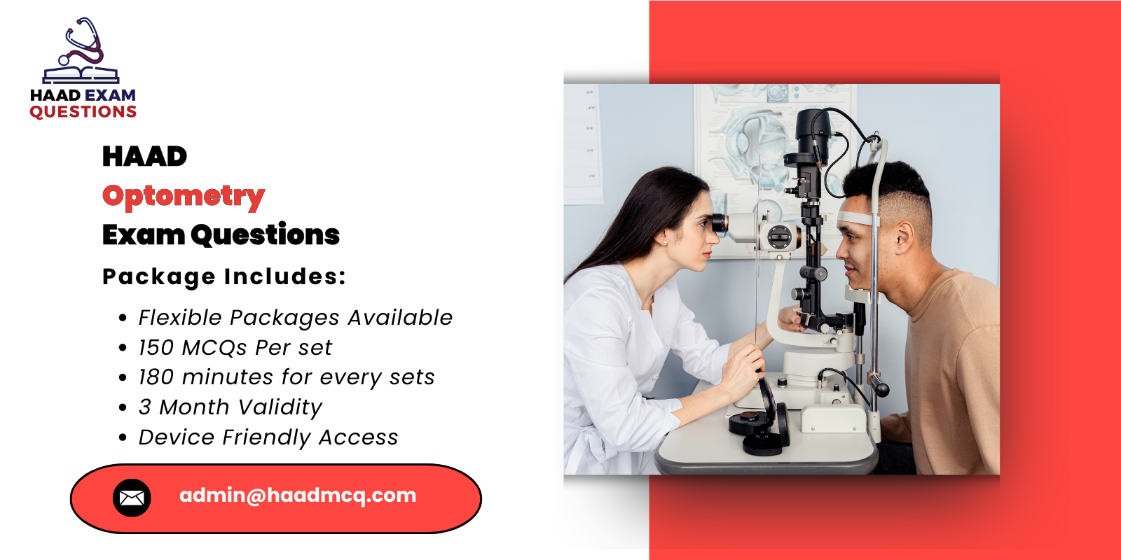 HAAD Optometry Exam Questions