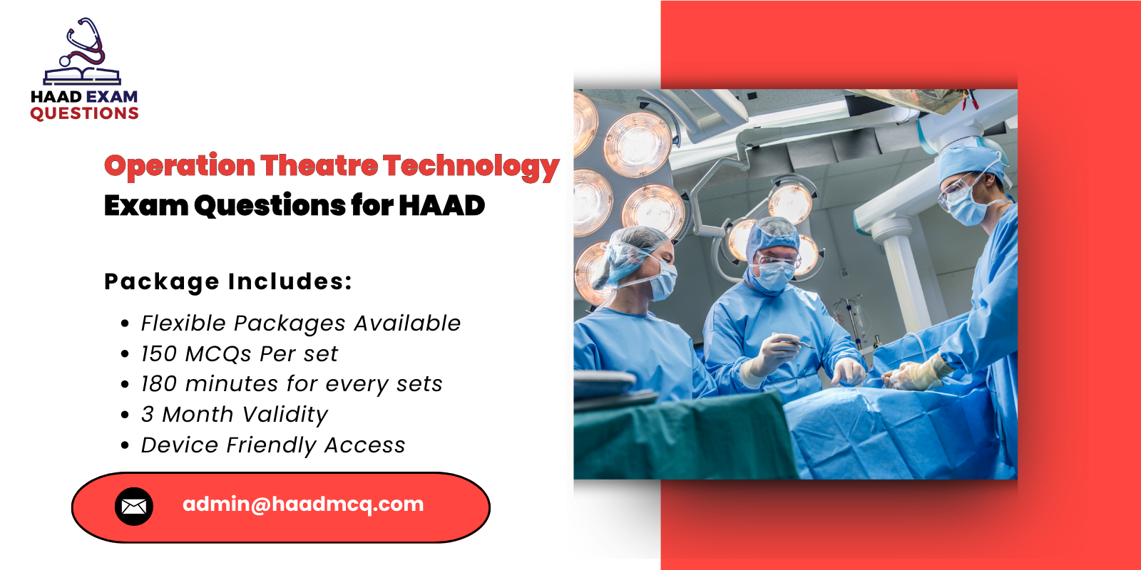 Operation Theatre Technology Exam Questions for HAAD