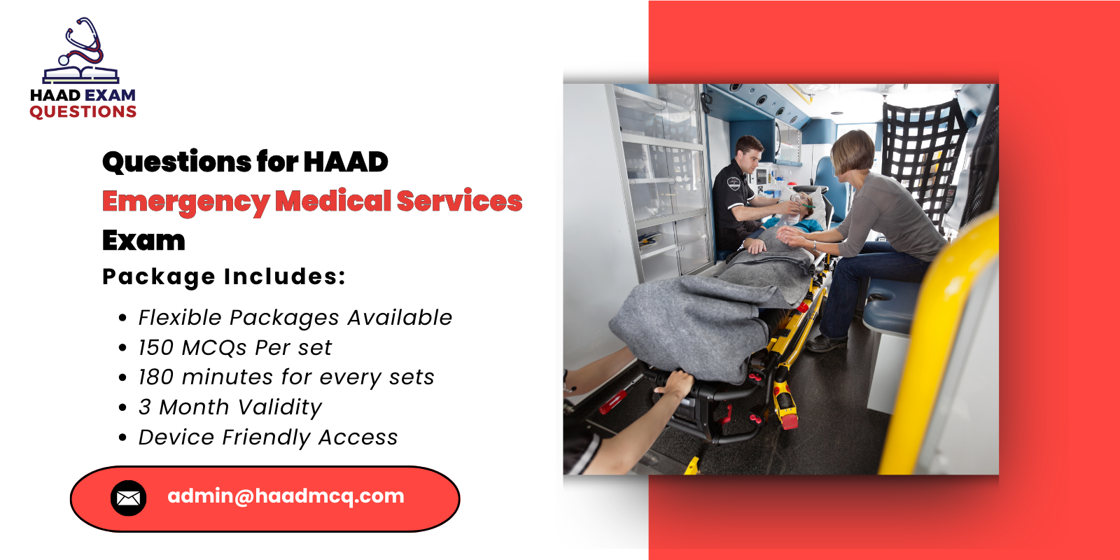 Questions for HAAD Emergency Medical Services Exam