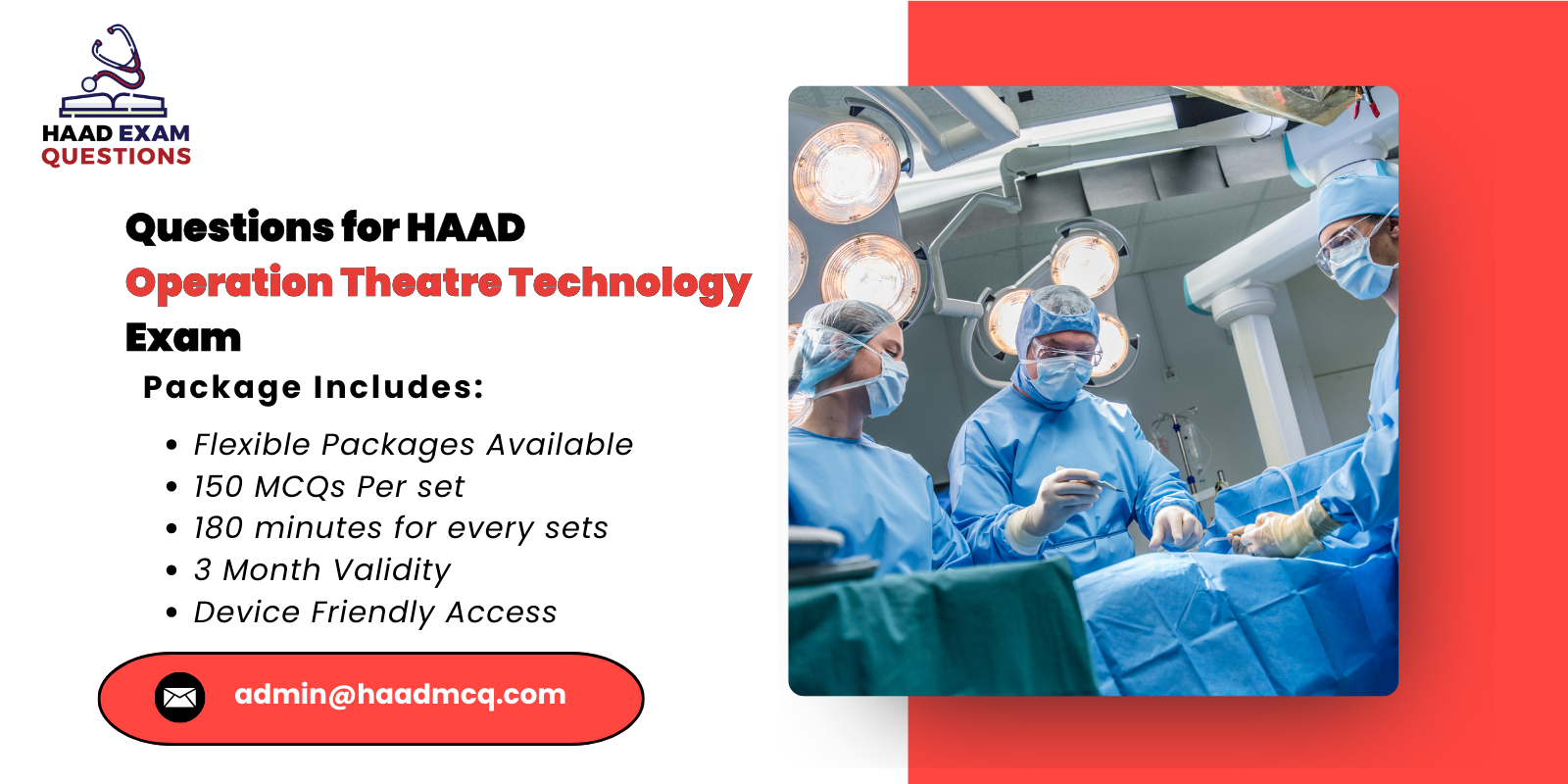 Questions for HAAD Operation Theatre Technology Exam