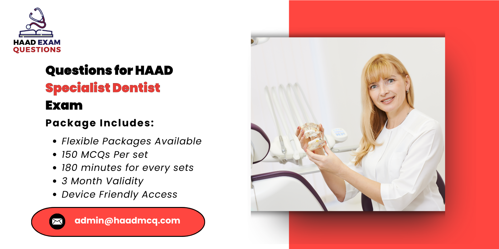 Questions for HAAD Specialist Dentist Exam