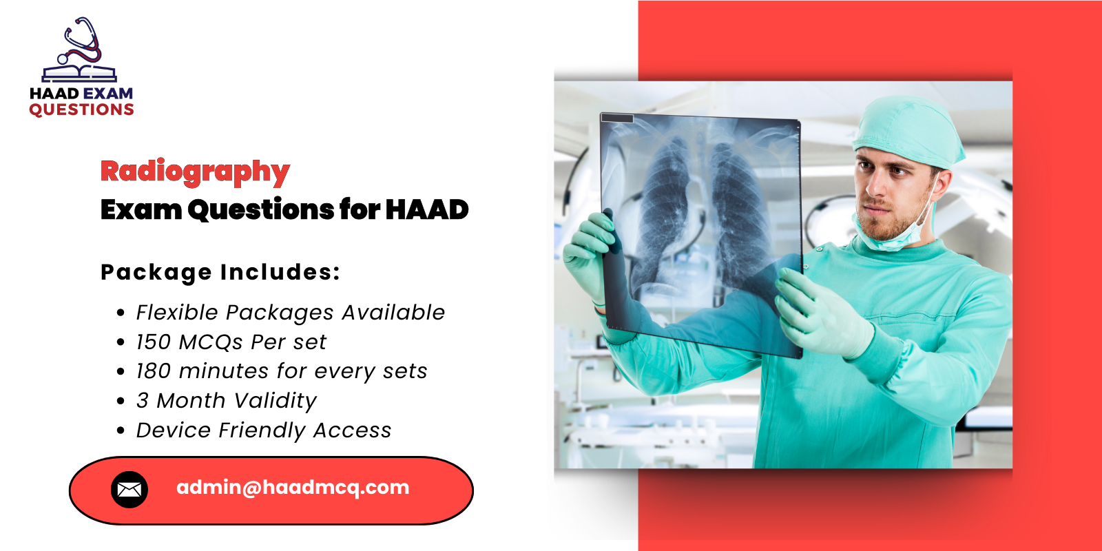 Radiography Exam Questions for HAAD